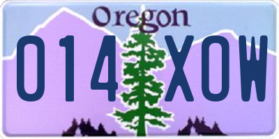 OR license plate 014XOW