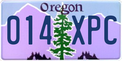 OR license plate 014XPC