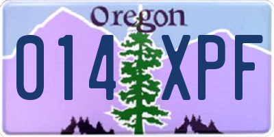 OR license plate 014XPF