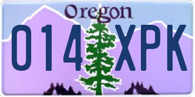 OR license plate 014XPK
