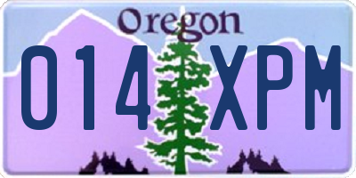 OR license plate 014XPM