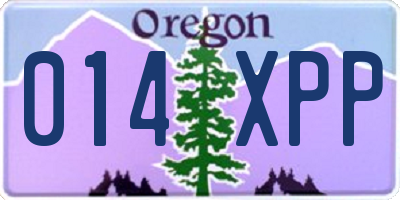 OR license plate 014XPP