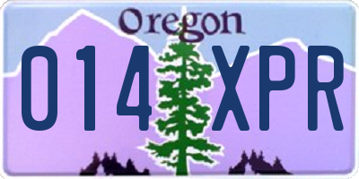 OR license plate 014XPR