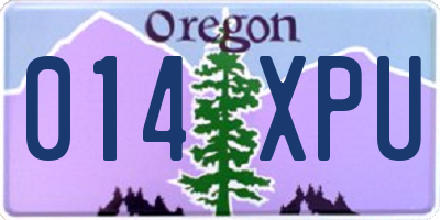 OR license plate 014XPU