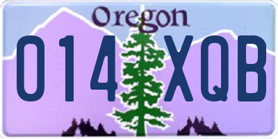 OR license plate 014XQB
