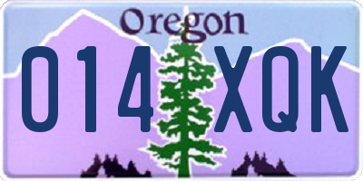 OR license plate 014XQK