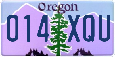 OR license plate 014XQU