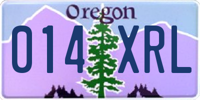 OR license plate 014XRL