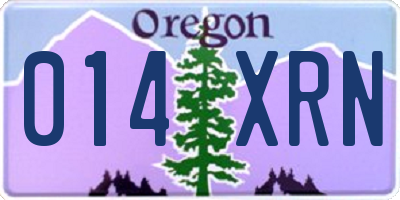 OR license plate 014XRN