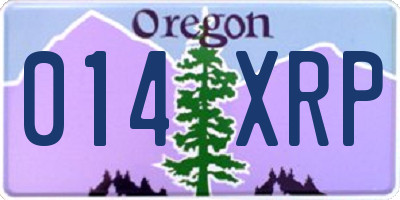 OR license plate 014XRP