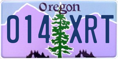 OR license plate 014XRT