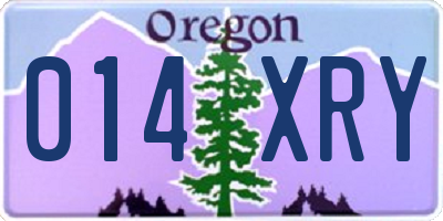 OR license plate 014XRY
