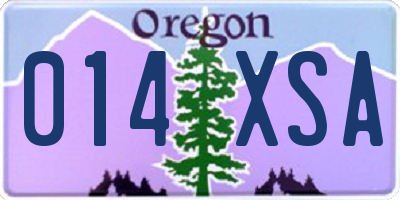 OR license plate 014XSA