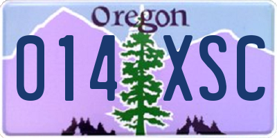 OR license plate 014XSC