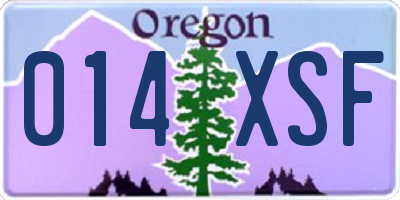 OR license plate 014XSF