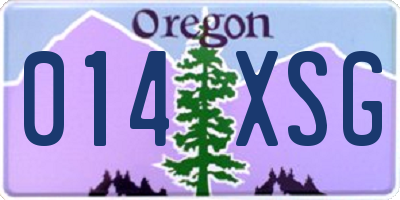 OR license plate 014XSG