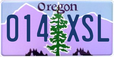 OR license plate 014XSL