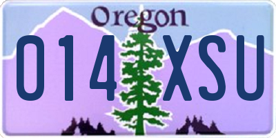 OR license plate 014XSU