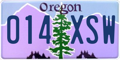 OR license plate 014XSW