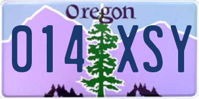 OR license plate 014XSY