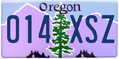 OR license plate 014XSZ