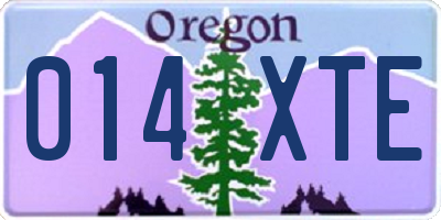 OR license plate 014XTE
