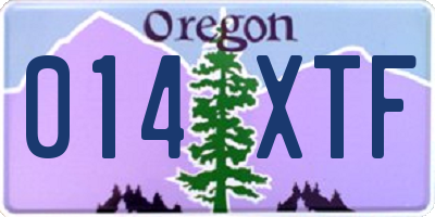 OR license plate 014XTF