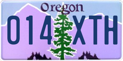 OR license plate 014XTH