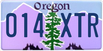 OR license plate 014XTR