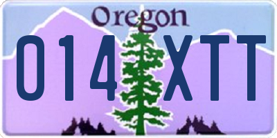OR license plate 014XTT