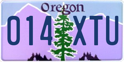 OR license plate 014XTU