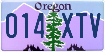 OR license plate 014XTV