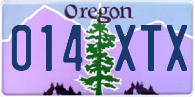 OR license plate 014XTX