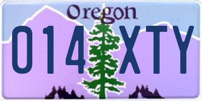 OR license plate 014XTY