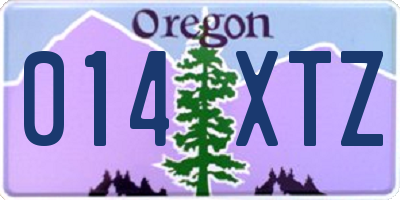 OR license plate 014XTZ