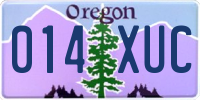 OR license plate 014XUC
