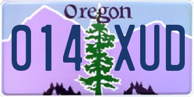 OR license plate 014XUD