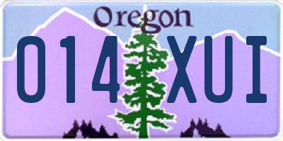 OR license plate 014XUI