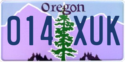 OR license plate 014XUK