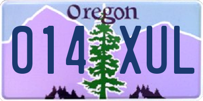 OR license plate 014XUL