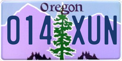 OR license plate 014XUN