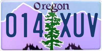 OR license plate 014XUV