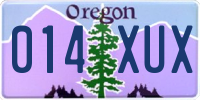 OR license plate 014XUX