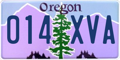 OR license plate 014XVA