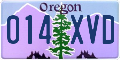 OR license plate 014XVD