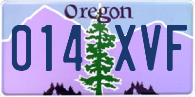 OR license plate 014XVF