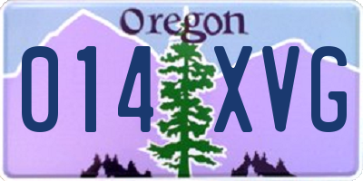 OR license plate 014XVG
