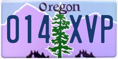 OR license plate 014XVP