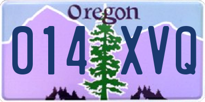OR license plate 014XVQ