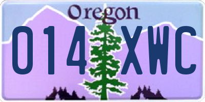 OR license plate 014XWC